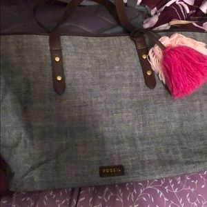Fossil canvas tote